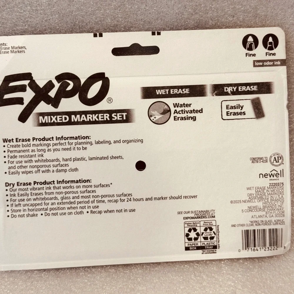 Expo Mixed Marker Set 4ct Wet Erase & Dry Erase Fine Tip Green 3 Packs 2220183
